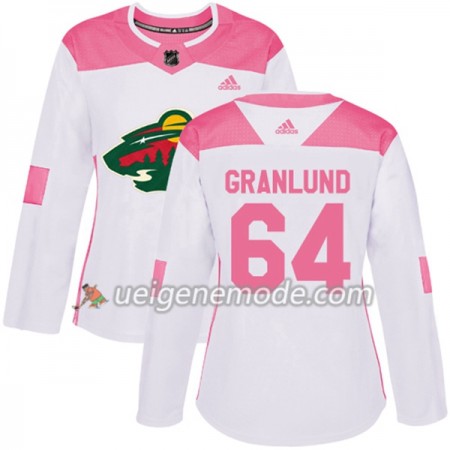 Dame Eishockey Minnesota Wild Trikot Mikael Granlund 64 Adidas 2017-2018 Weiß Pink Fashion Authentic